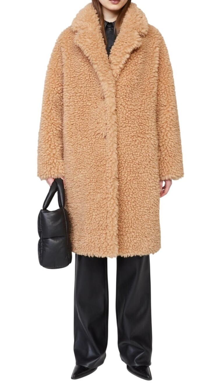 Stand Studio Plush Beige Anika Coat Size EU 34/US 2